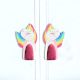 Handcrafted Acacia Wood Pink Unicorn Handle Pair